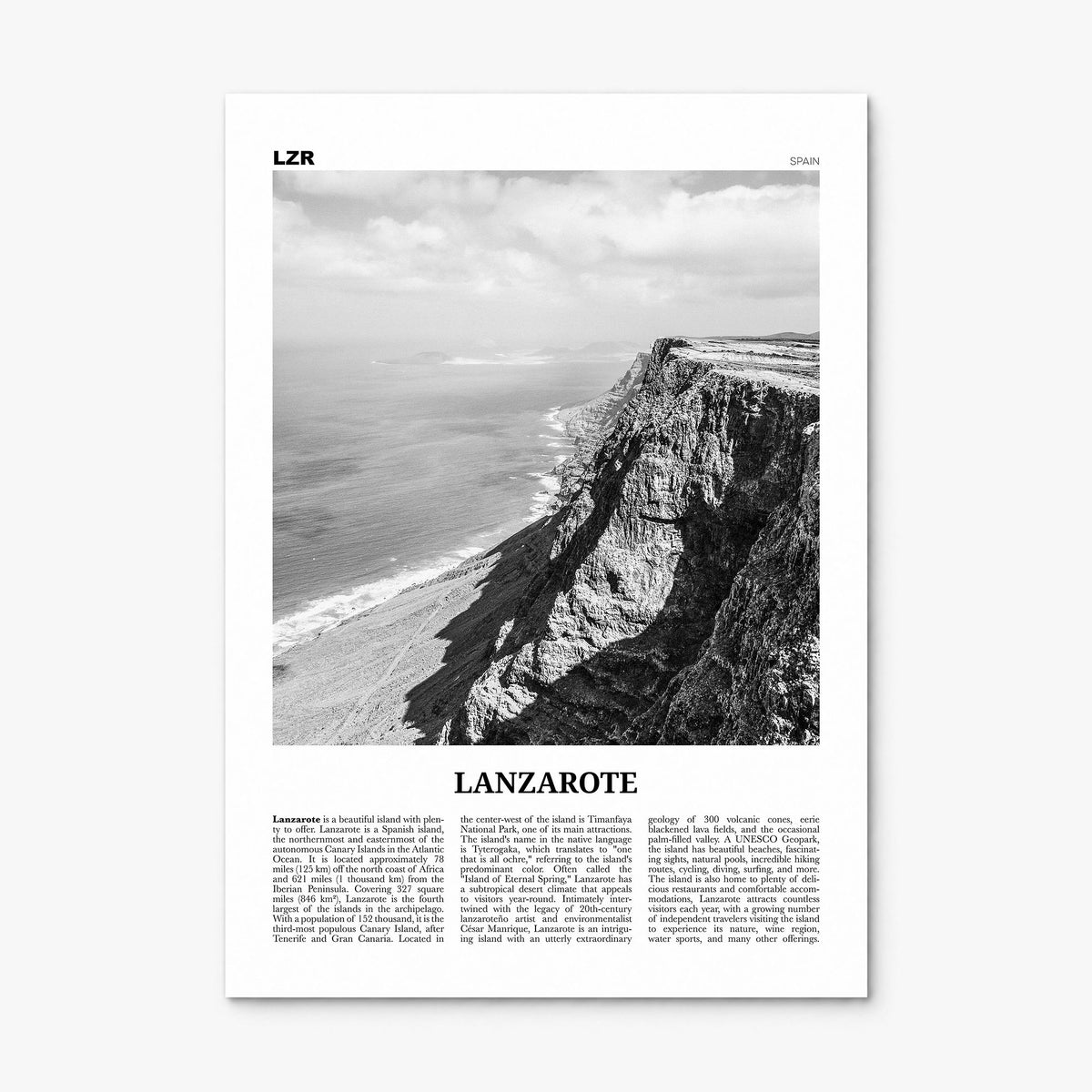 Lanzarote Newspaper Poster, print only (unframed)
