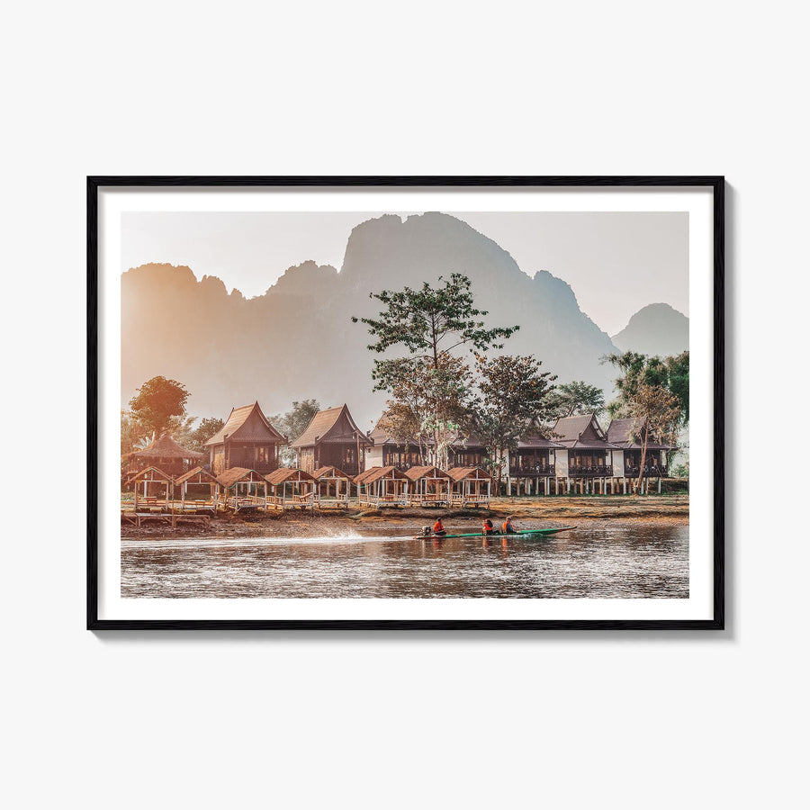 Laos colorful photo poster of Asia – horizontal wall art, unframed print shown in interior mockup