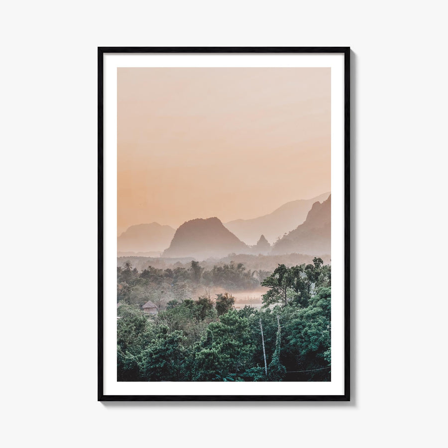 Laos colorful photo poster of Asia – vertical wall art, unframed print shown in interior mockup