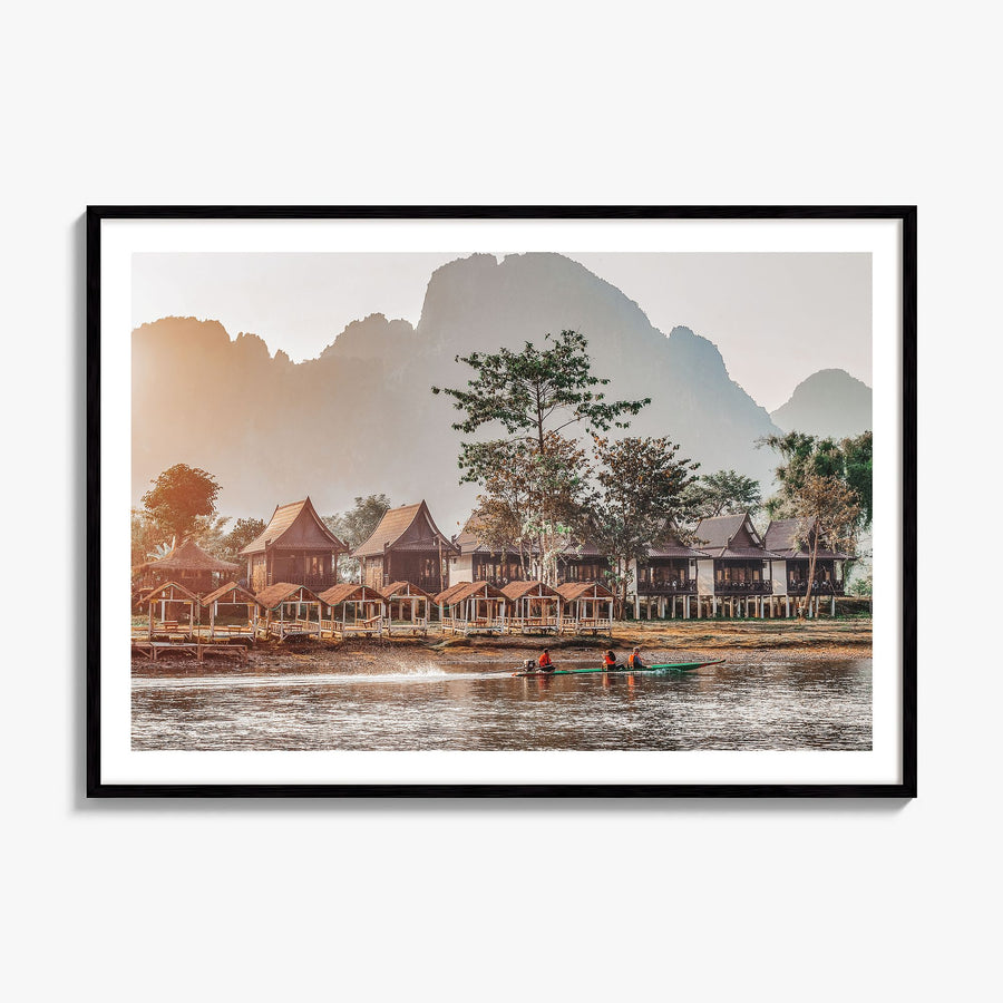 Laos Photo Poster, framed poster mockup, white border