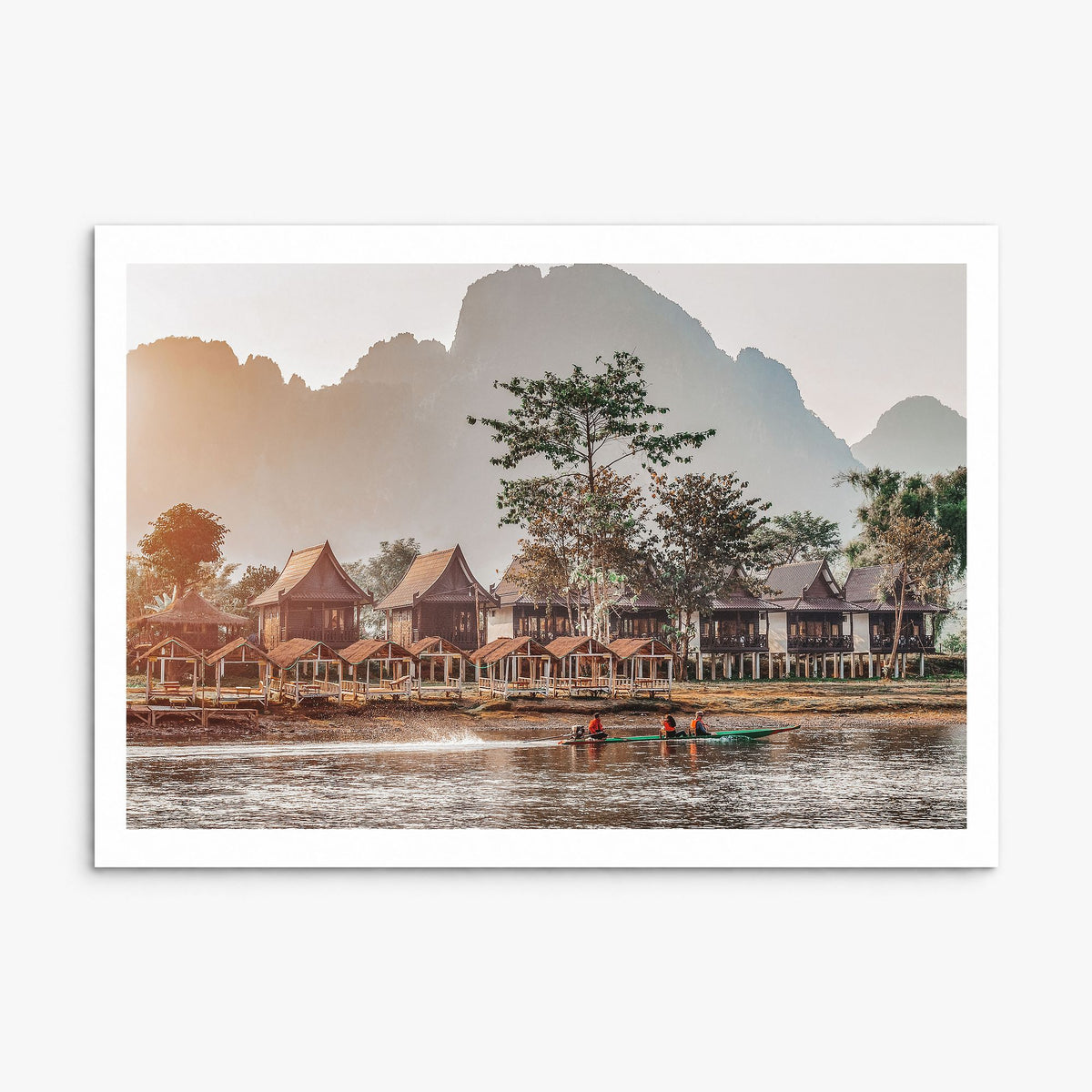 Laos Photo Poster, print only (unframed), white border