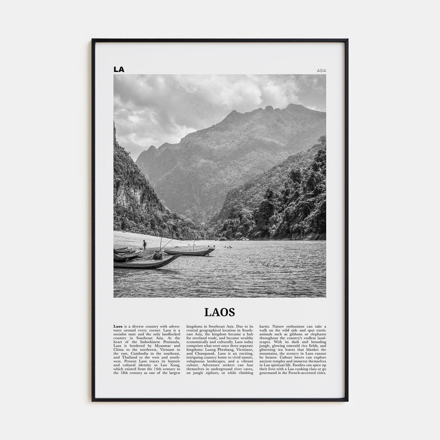 Laos No 1 Poster None / 8x12 in Nbourhood Travel B&W Poster