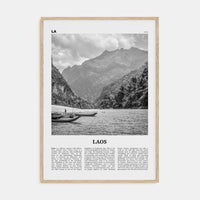 Laos No 1 Poster Natural Wood / 8x12 in Nbourhood Travel B&W Poster