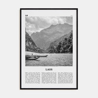 Laos No 1 Poster Black Wood / 8x12 in Nbourhood Travel B&W Poster