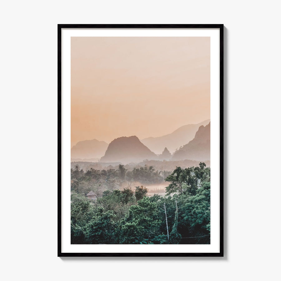 Laos Photo Poster, framed poster mockup, white border