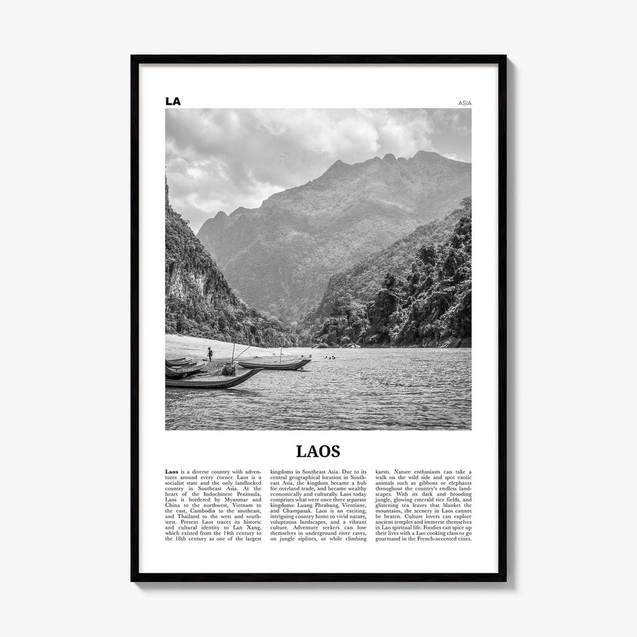Laos Newspaper No 1 Poster, framed poster mockup