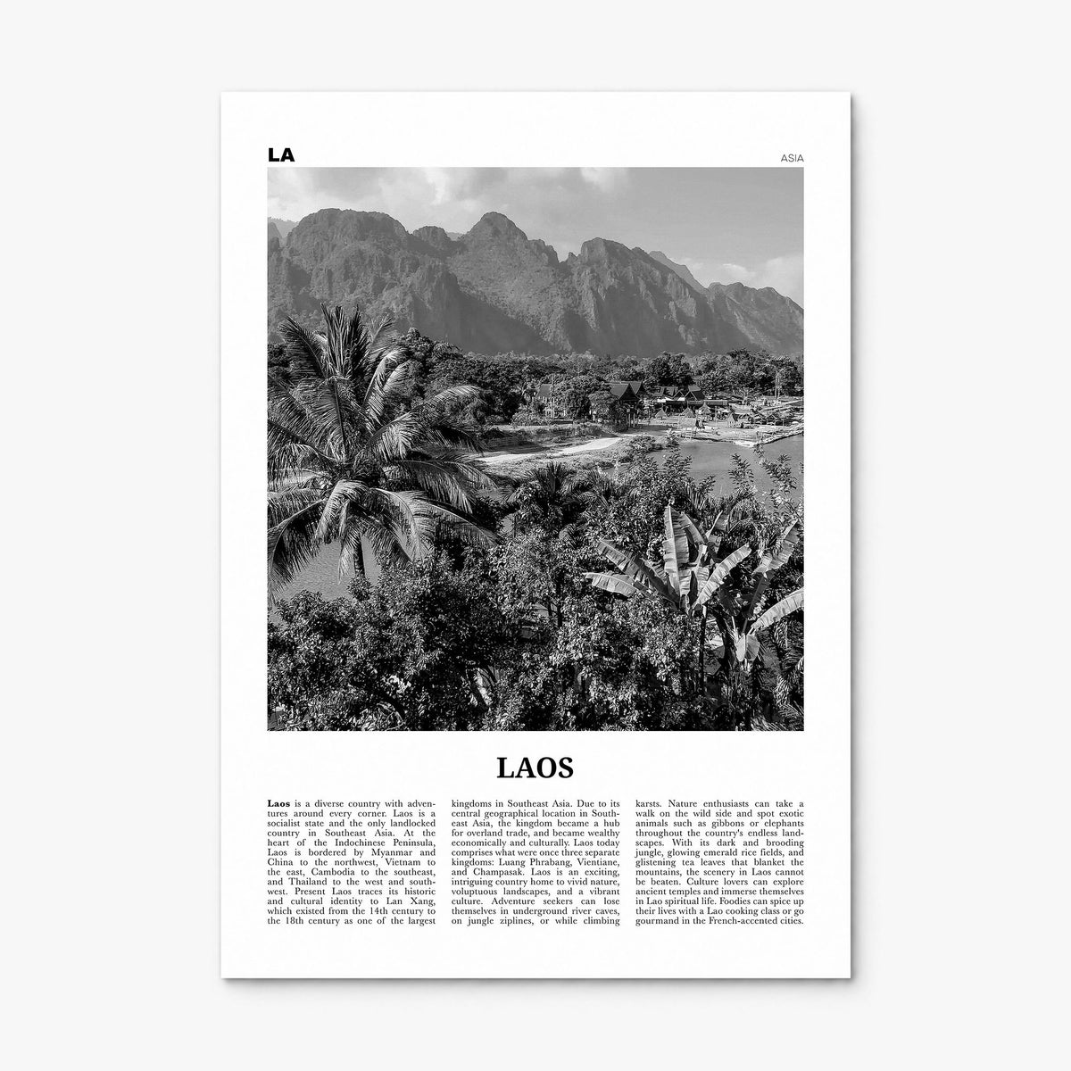 Laos Newspaper No 2 Poster, print only (unframed)