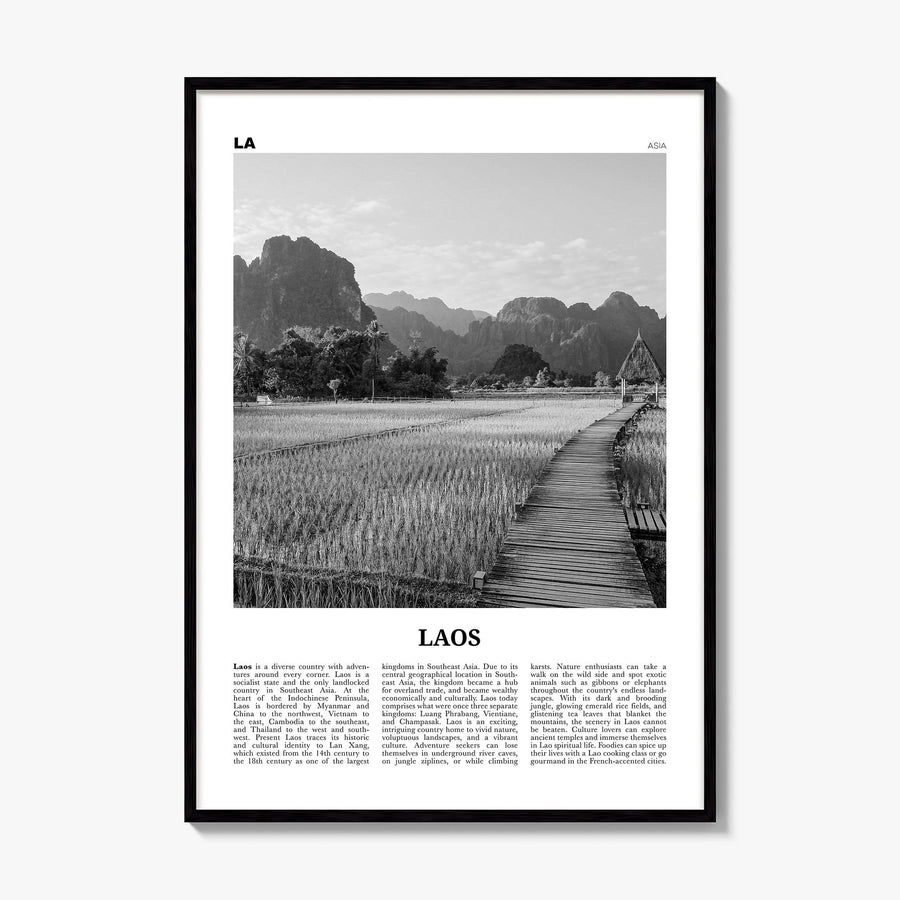Laos Newspaper No 3 Poster, framed poster mockup