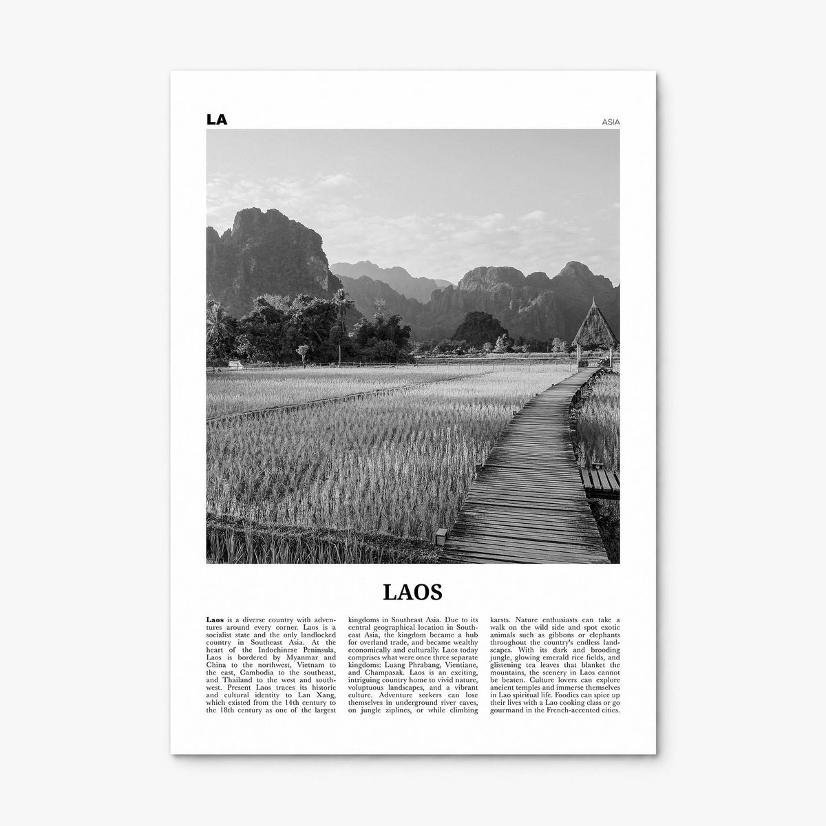Laos Newspaper No 3 Poster, print only (unframed)