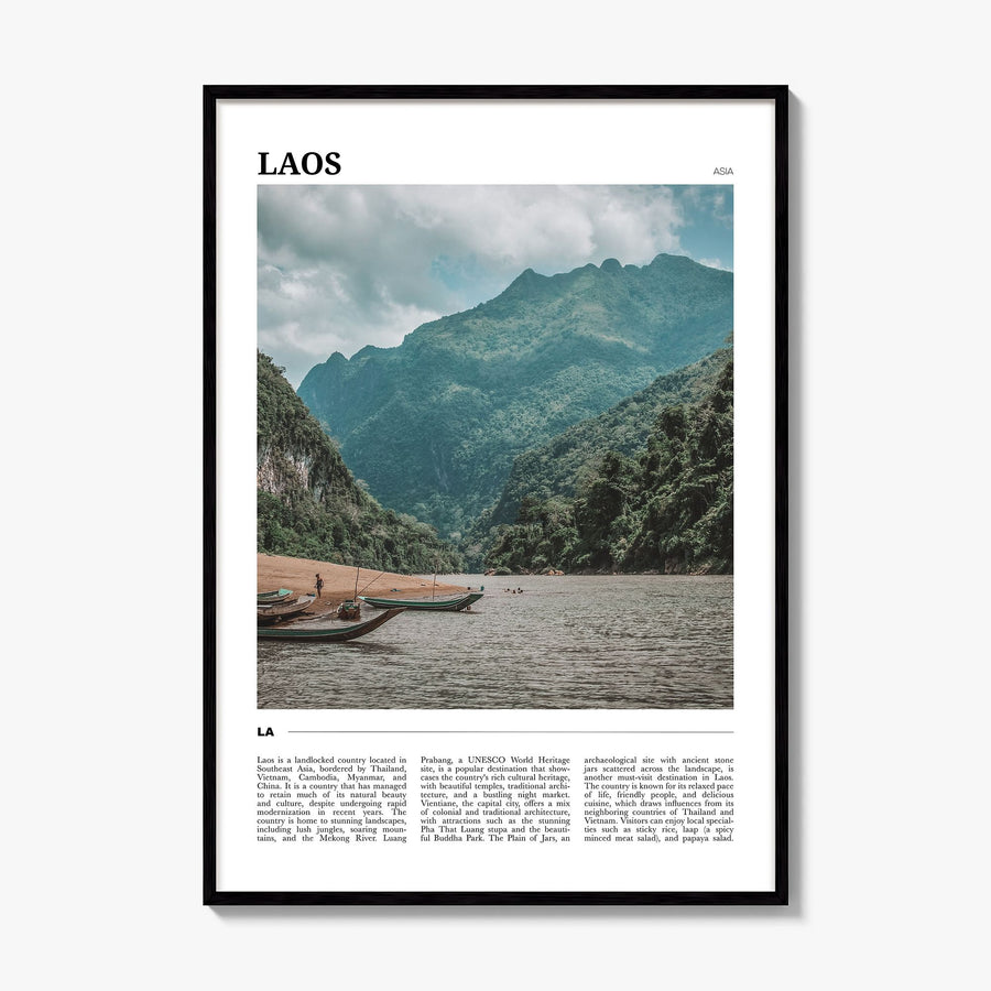 Laos Travel Poster, framed poster mockup
