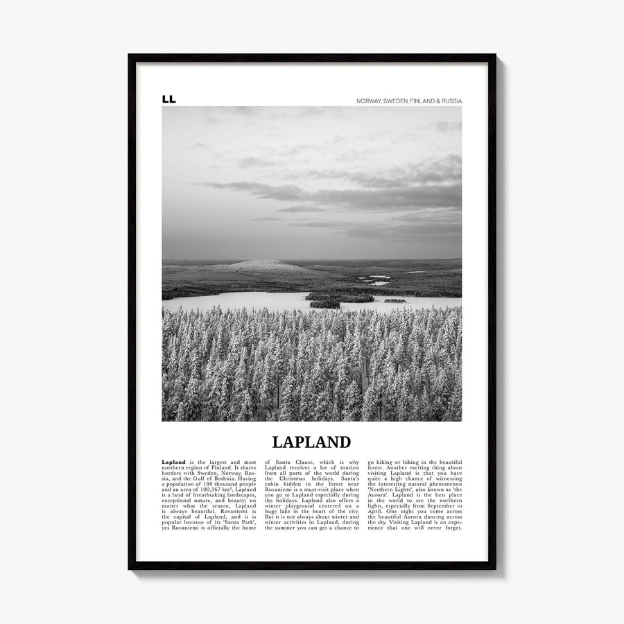 Lapland Newspaper Poster, framed poster mockup