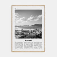 Laredo, Spain Poster Natural Wood / 8x12 in Nbourhood Travel B&W Poster