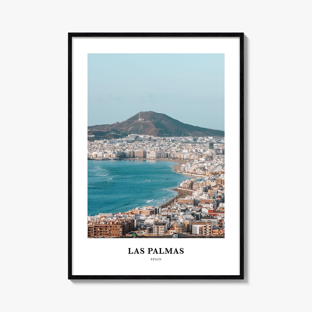 Las Palmas colorful classic poster of Spain – vertical wall art, unframed print shown in interior mockup