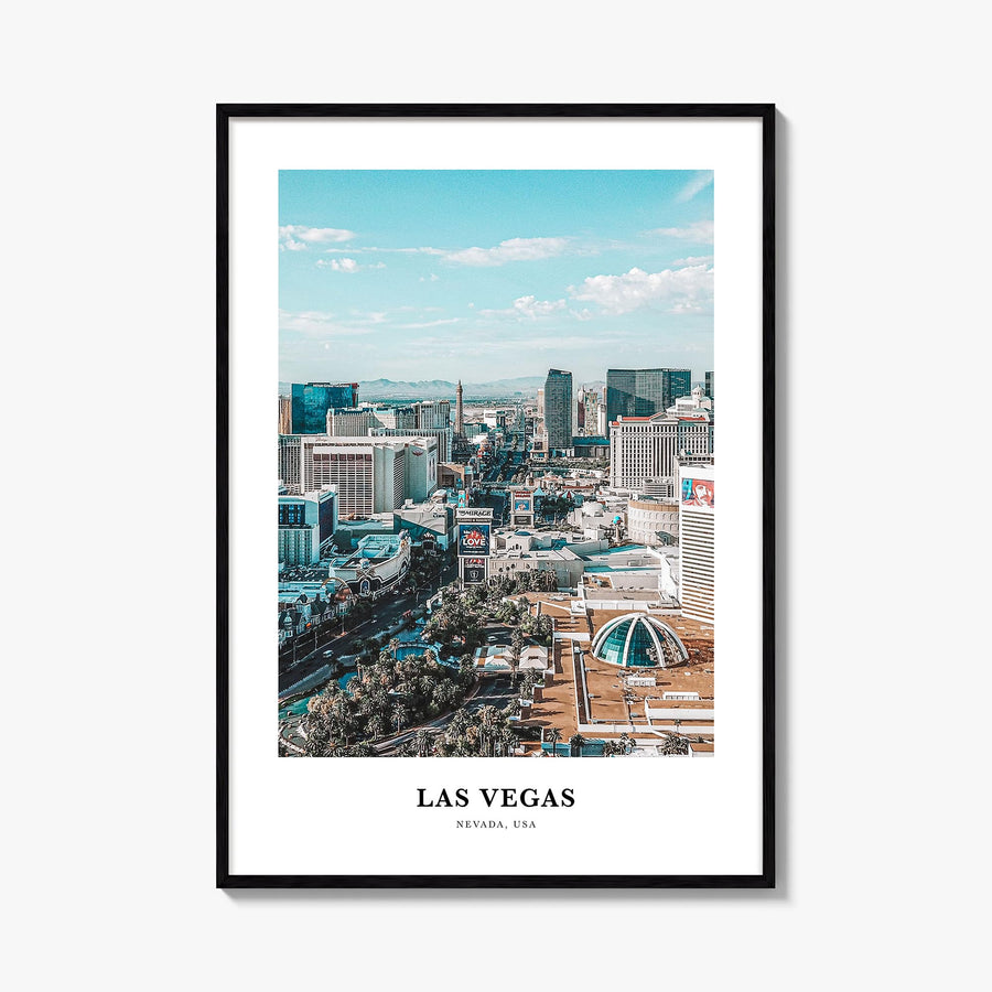 Las Vegas colorful classic poster of Nevada, USA – vertical wall art, unframed print shown in interior mockup