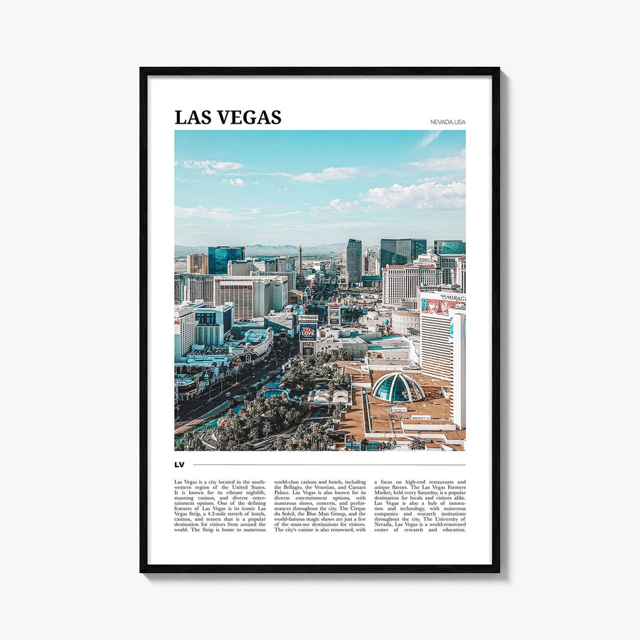 Las Vegas colorful travel poster of Nevada, USA – vertical wall art, unframed print shown in interior mockup