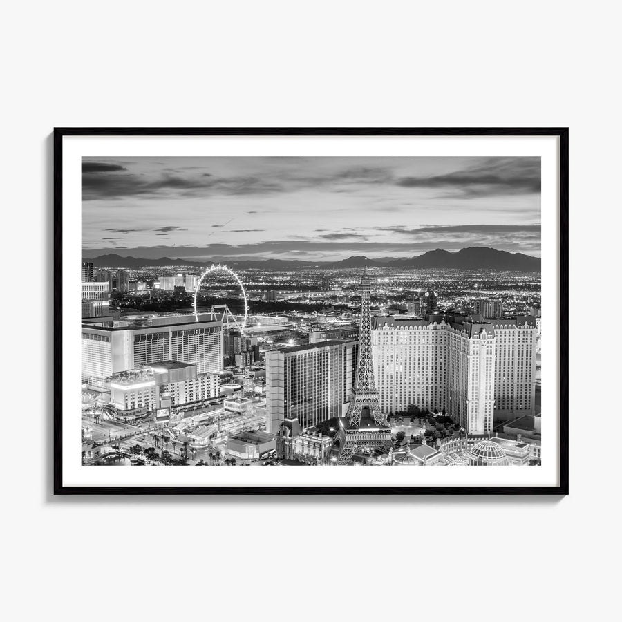 Las Vegas Photo Poster, framed poster mockup, white border