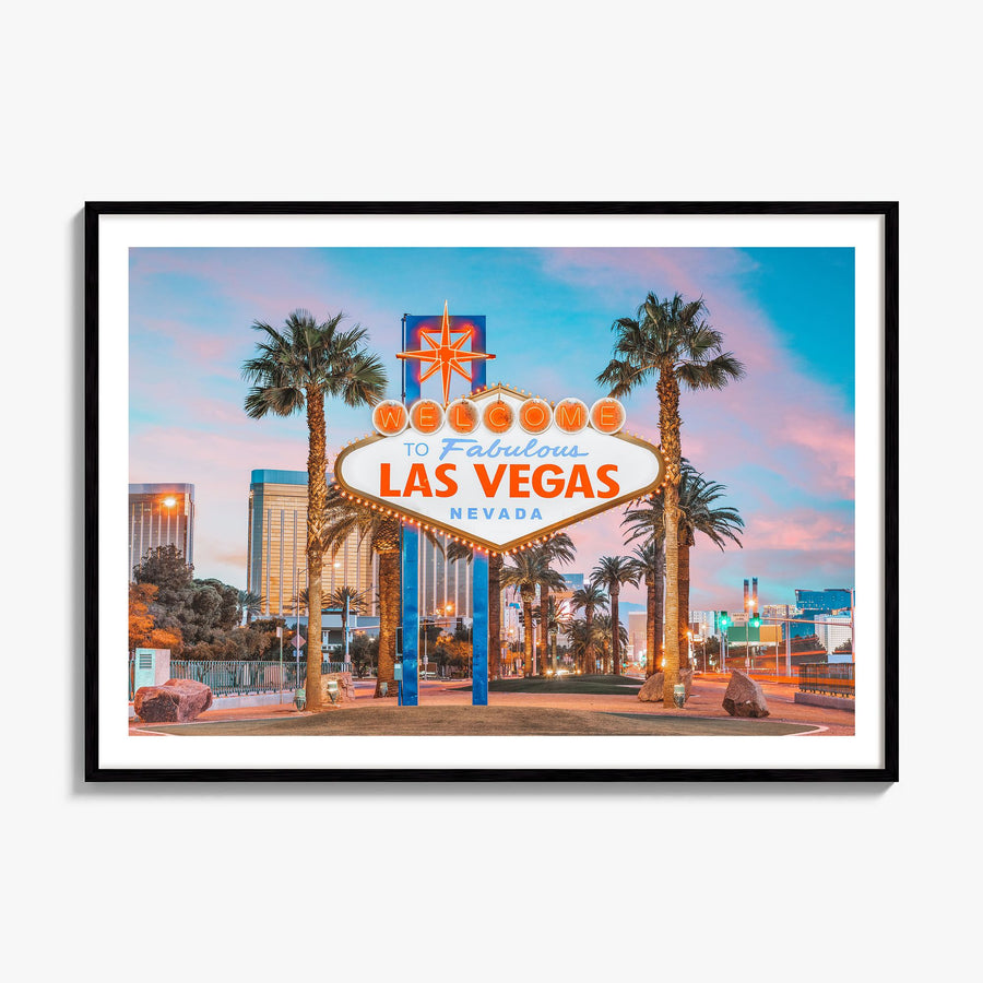 Las Vegas Photo Poster, framed poster mockup, white border