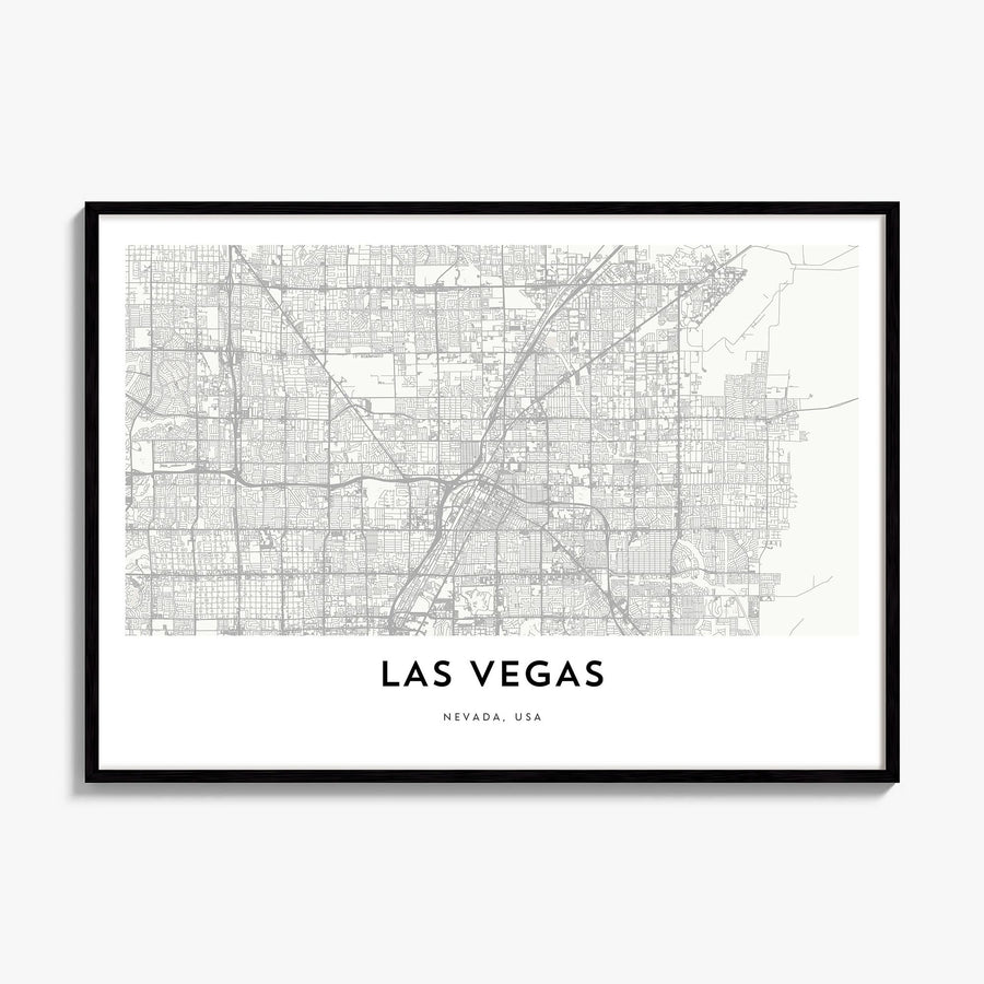 Las Vegas Map Poster, framed poster mockup