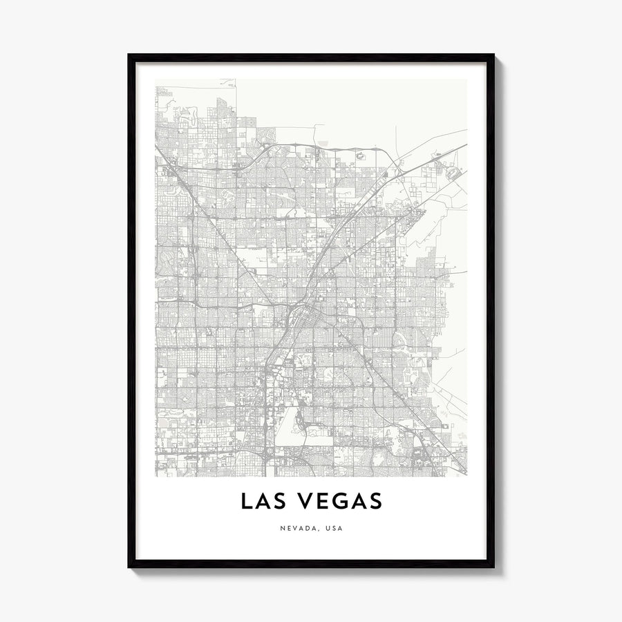 Las Vegas Map Poster, framed poster mockup