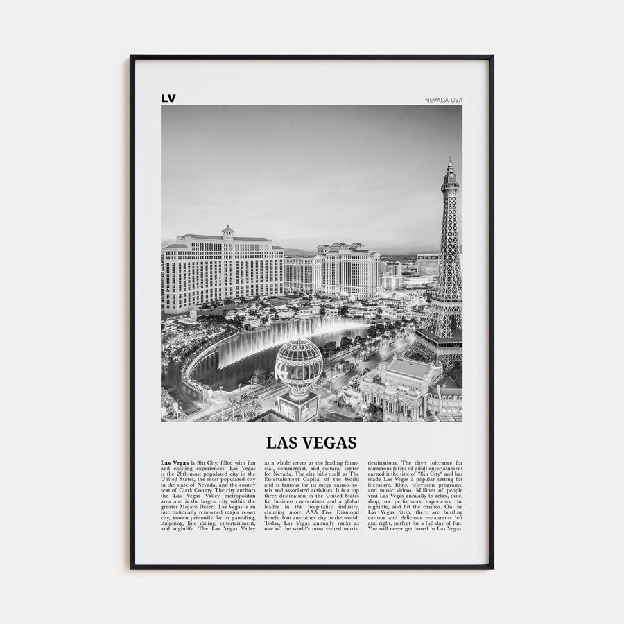 Las Vegas No 1 Poster None / 8x12 in Nbourhood Travel B&W Poster