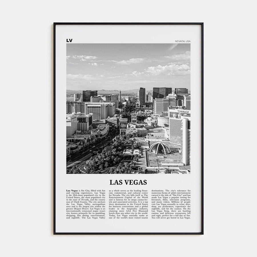 Las Vegas No 2 Poster None / 8x12 in Nbourhood Travel B&W Poster