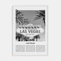 Las Vegas No 3 Poster White Wood / 8x12 in Nbourhood Travel B&W Poster