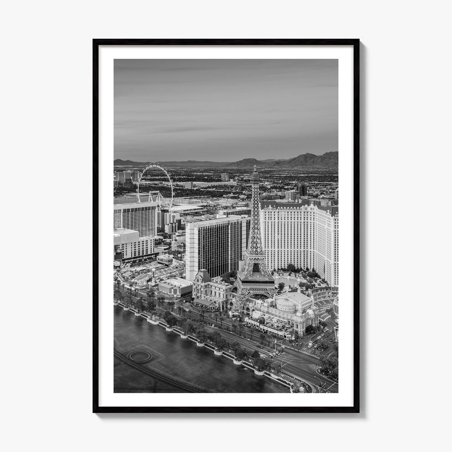 Las Vegas Photo Poster, framed poster mockup, white border