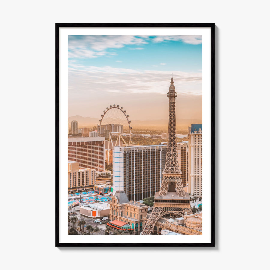 Las Vegas Photo Poster, framed poster mockup, white border