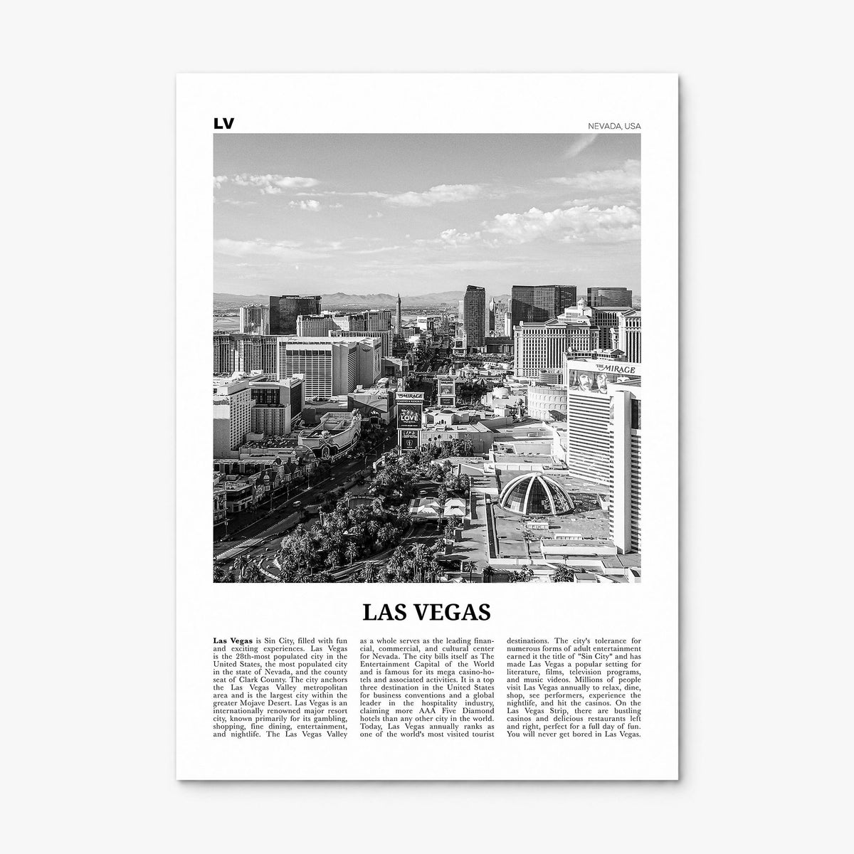 Las Vegas Newspaper No 2 Poster, print only (unframed)