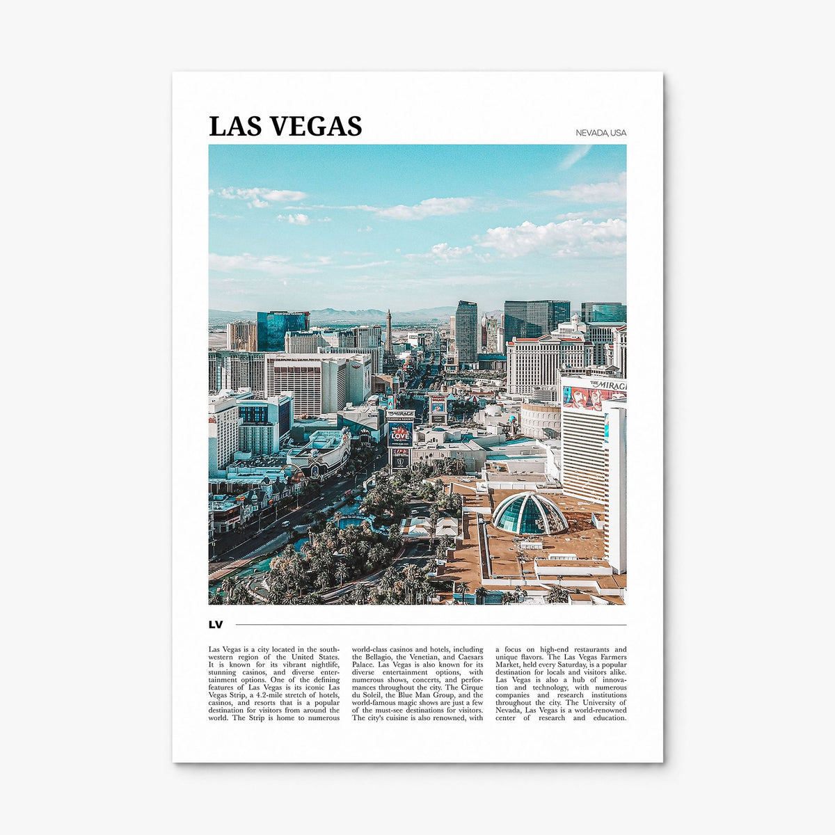Las Vegas Travel Poster, print only (unframed)