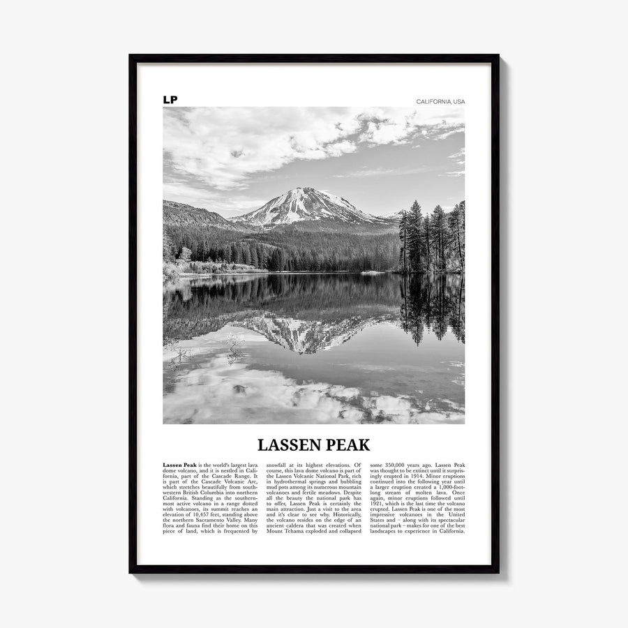 Lassen Peak Newspaper Poster, framed poster mockup