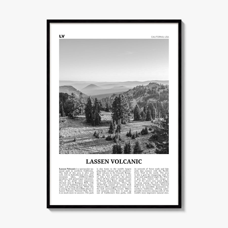 Lassen Volcanic National Park Newspaper Poster, framed poster mockup