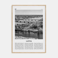 Latvia Poster Natural Wood / 8x12 in Nbourhood Travel B&W Poster