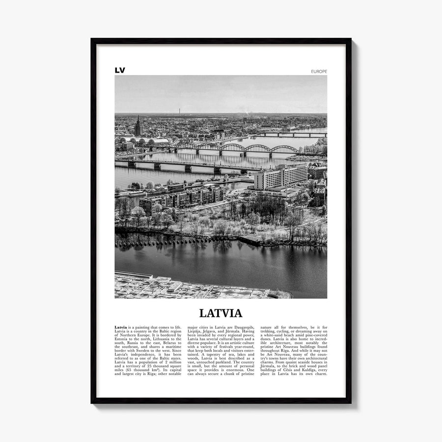 Latvia Newspaper Poster, framed poster mockup