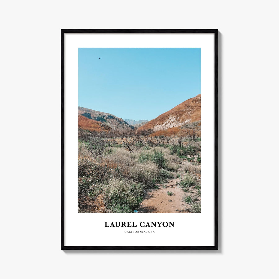 Laurel Canyon colorful classic poster of Los Angeles, California – vertical wall art, unframed print shown in interior mockup