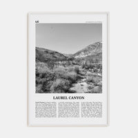 Laurel Canyon Poster White Wood / 8x12 in Nbourhood Travel B&W Poster