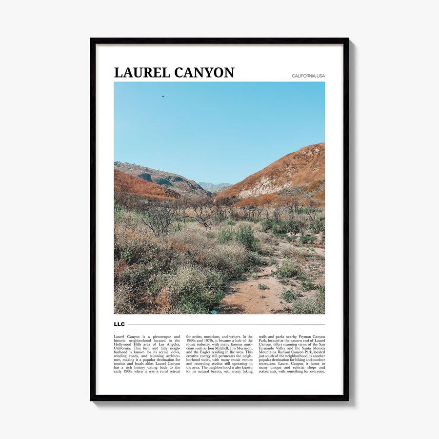 Laurel Canyon Travel Poster, framed poster mockup