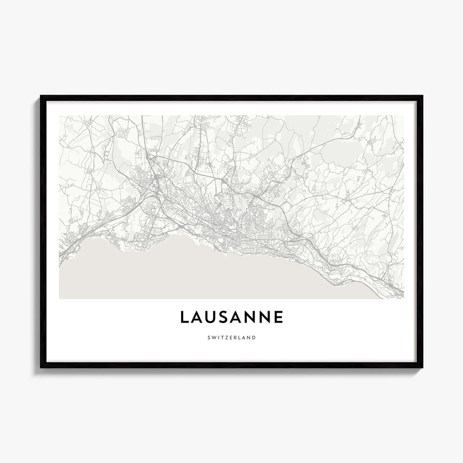 Lausanne Map Poster, framed poster mockup