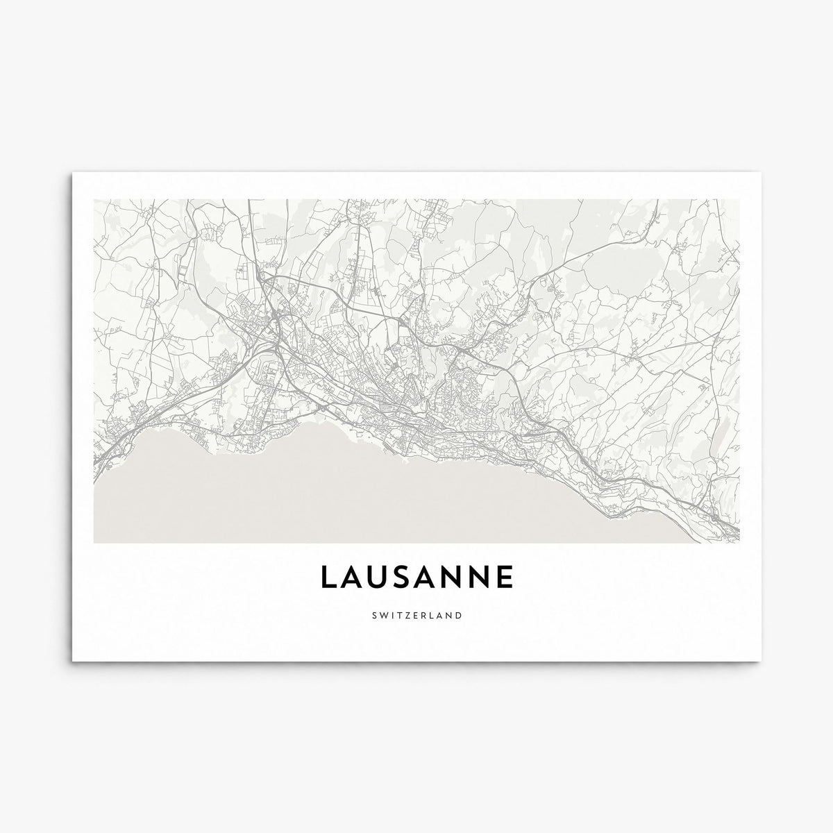 Lausanne Map Poster, print only (unframed)
