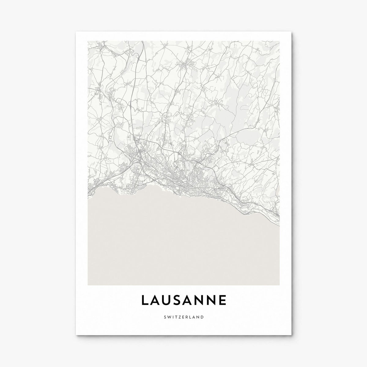 Lausanne Map Poster, print only (unframed)