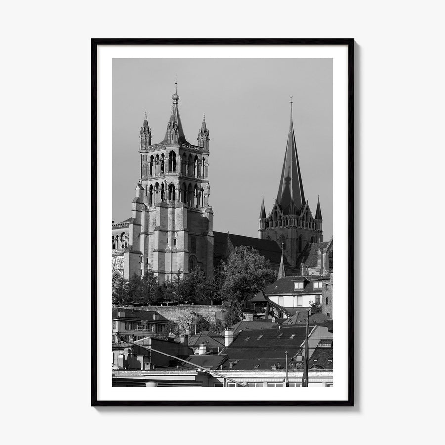 Lausanne Photo Poster, framed poster mockup, white border