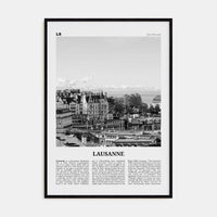 Lausanne Poster Black Wood / 8x12 in Nbourhood Travel B&W Poster