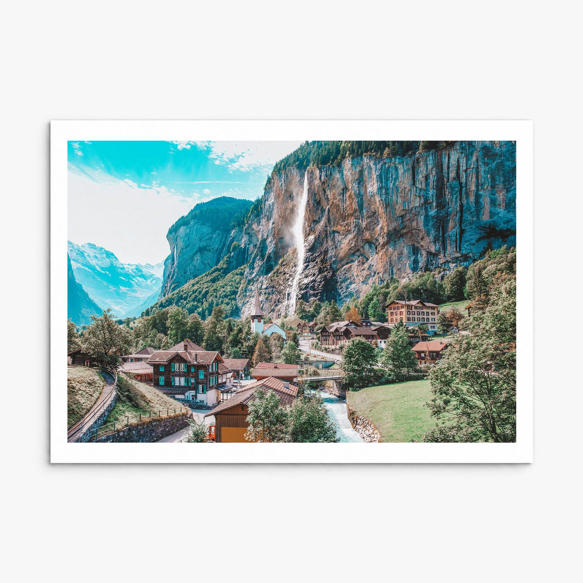 Lauterbrunnen Photo Poster, print only (unframed), white border