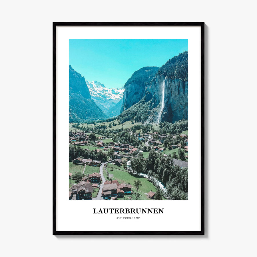 Lauterbrunnen Classic Poster, framed poster mockup