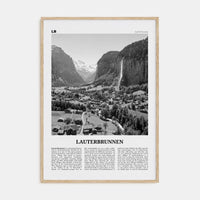 Lauterbrunnen Poster Natural Wood / 8x12 in Nbourhood Travel B&W Poster