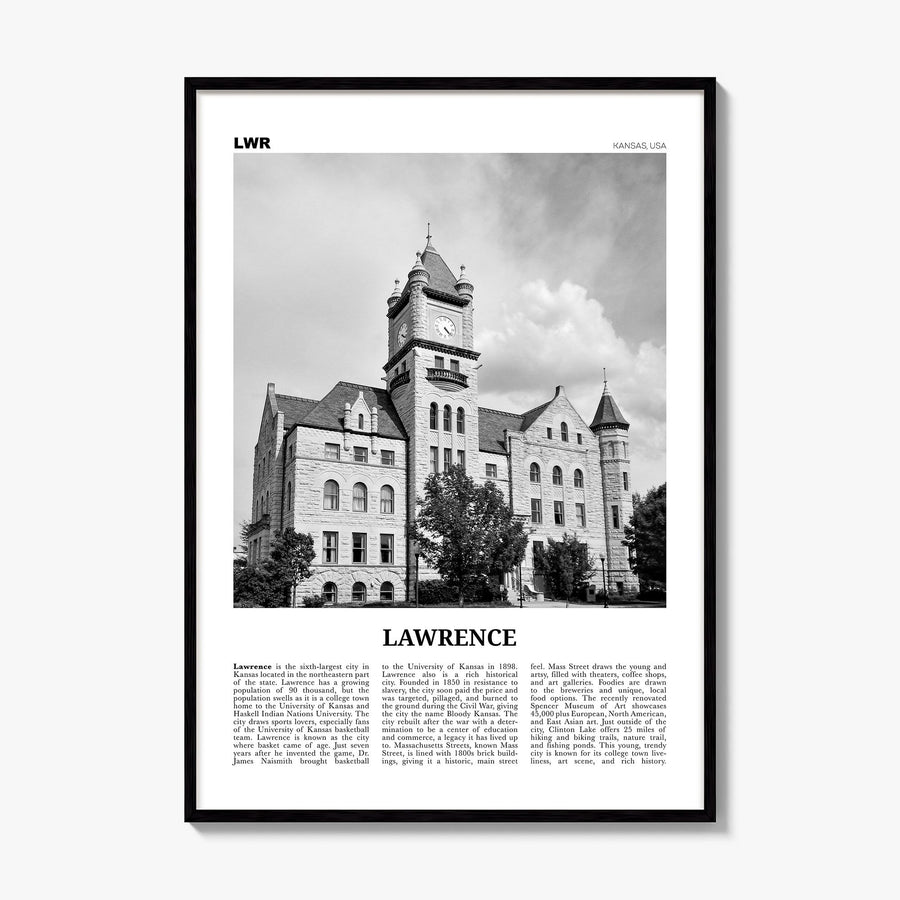 Lawrence, Kansas Newspaper Poster, framed poster mockup