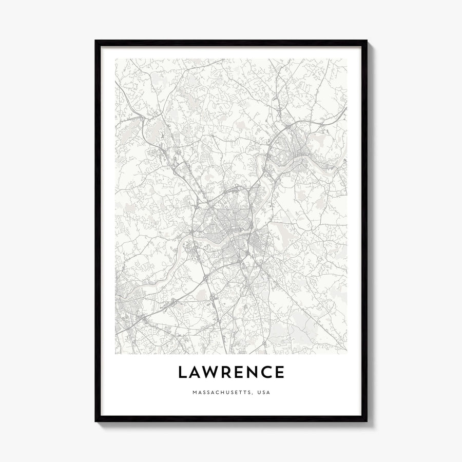 Lawrence, Massachusetts Map Poster, framed poster mockup