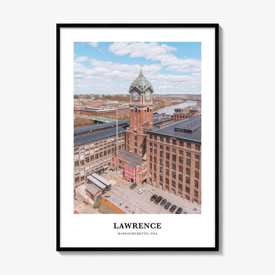 Lawrence, Massachusetts Classic Poster, framed poster mockup