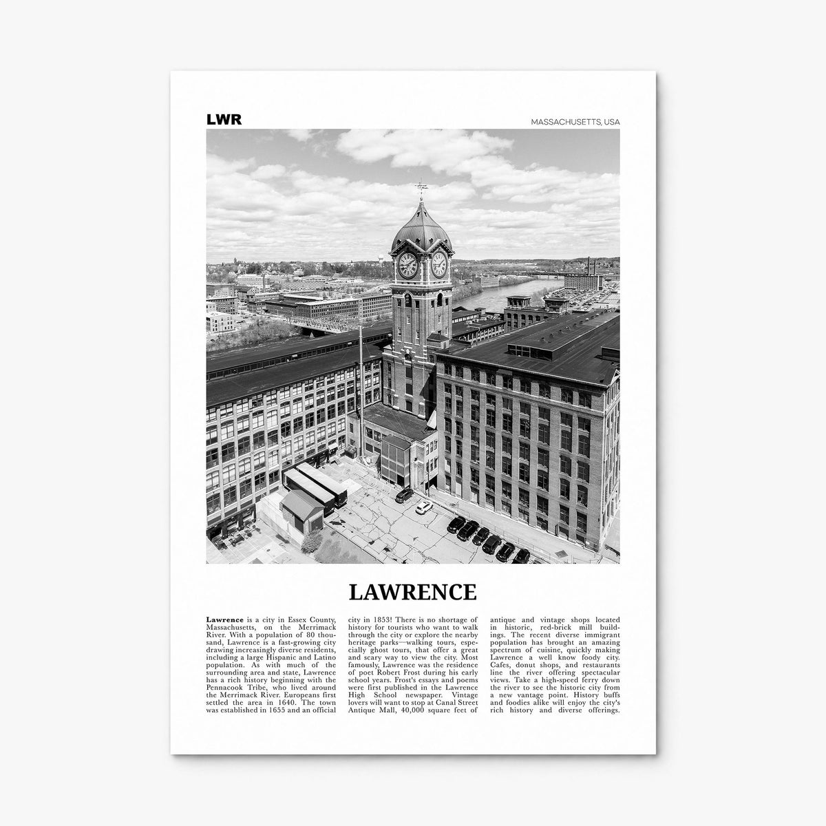 Lawrence, Massachusetts Newspaper Poster, print only (unframed)