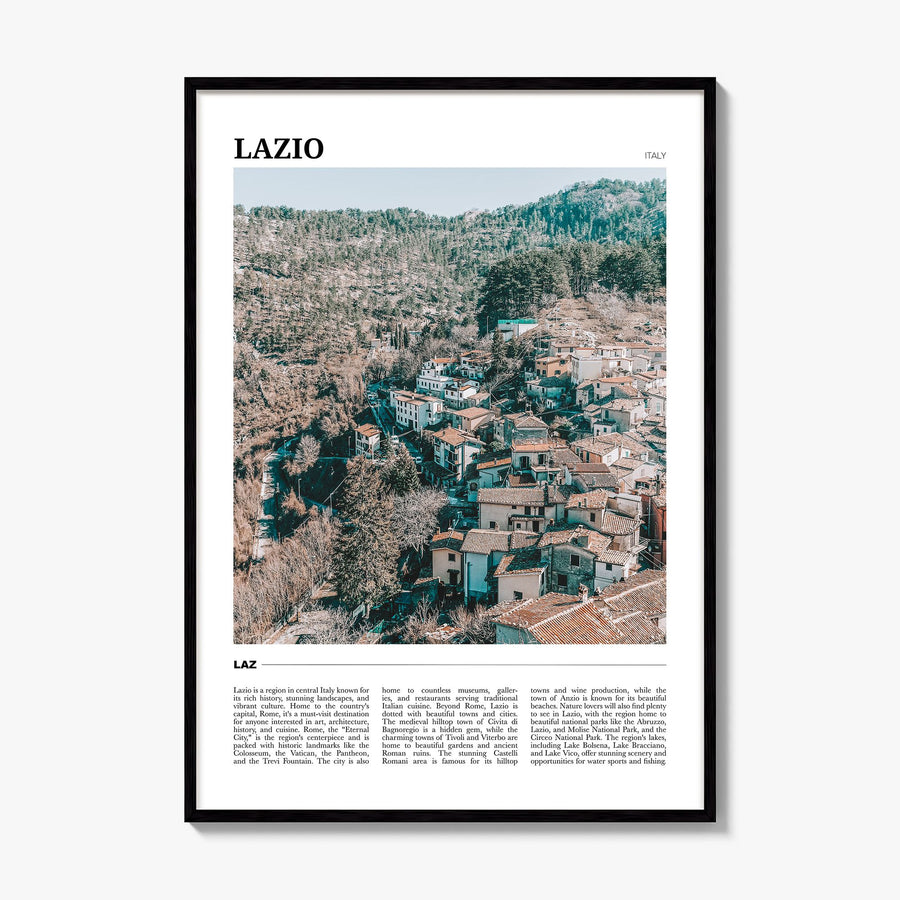 Lazio Travel Poster, framed poster mockup